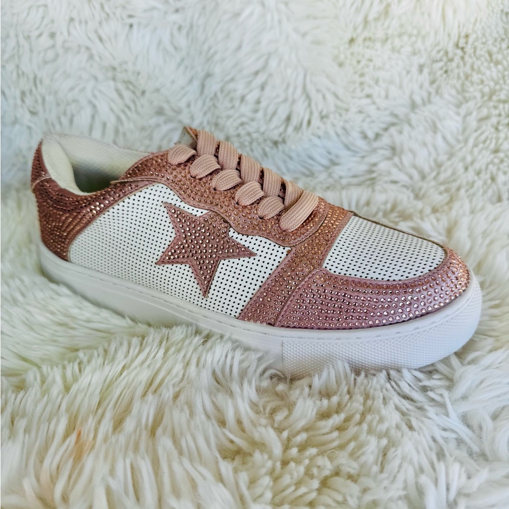 ✨ Hey Girl by Corkys Embellished Sneakers – Blush Bling Edition ✨